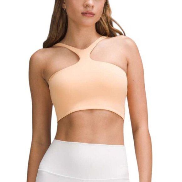 Lululemon Bend This V and Racer Bra *Light Support, A-C Cups Peach Bellini, S/M - Picture 3 of 6